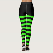 Schwarz/Grün gestreift Leggings (Rückseite)