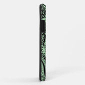 Schwarz-Grün-Girly-Abstrakte Blüte 2 Case-Mate iPhone Hülle (Hinten/Rechts)