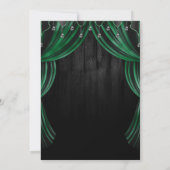 Schwarz-Grün-Hexe und Shimmer-Vorhänge Halloween Einladung (Rückseite)