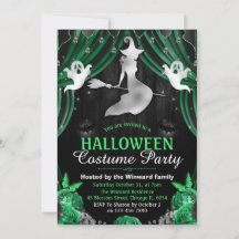Schwarz-Grün-Hexe und Shimmer-Vorhänge Halloween