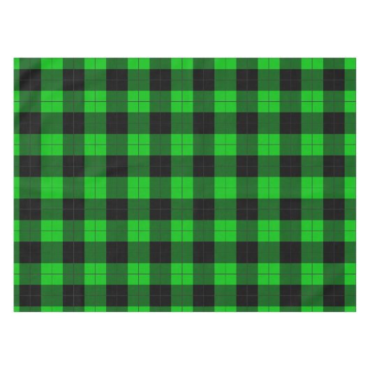 Schwarz-Grün-Kariert Checked Tablecloth Tischdecke (Vorderseite (Horizontal))