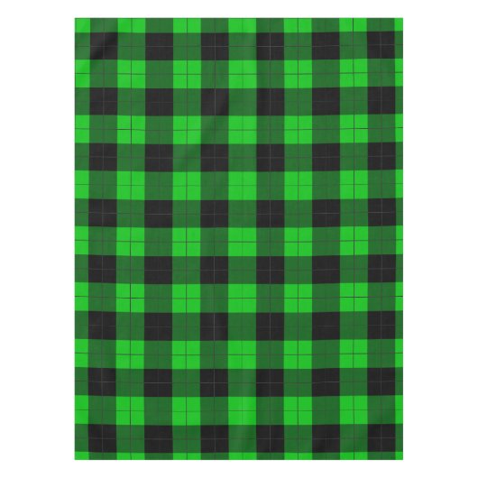 Schwarz-Grün-Kariert Checked Tablecloth Tischdecke (Vorderseite)