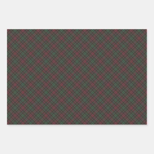 Schwarz-grün karierte Diagonalzeichnung Geschenkpapier Set (Vorderseite 3)