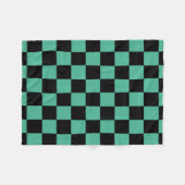 Schwarz-Grün-karierte Fleecedecke (Vorderseite (Horizontal))