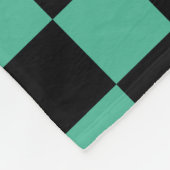 Schwarz-Grün-karierte Fleecedecke (Ecke)