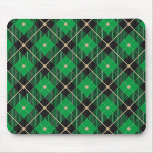 Schwarz-grün kariertes Muster Mousepad
