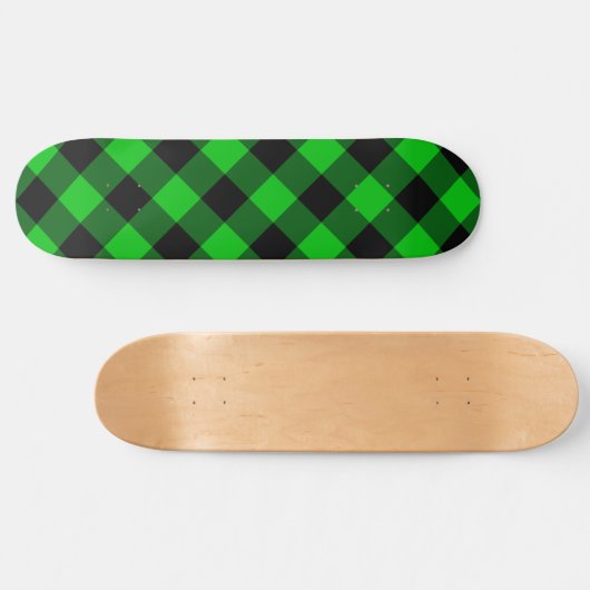 Schwarz-Grün-Karo-Skateboard Skateboard (Horizontal)