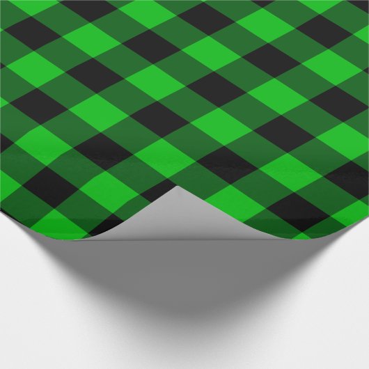 Schwarz-Grün-Karo-Umschlagpapier Modernes Design Geschenkpapier (Ecke)