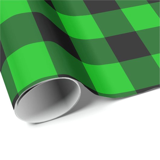 Schwarz-Grün-Karo-Umschlagpapier Modernes Design Geschenkpapier (Rolleneckpunkt)