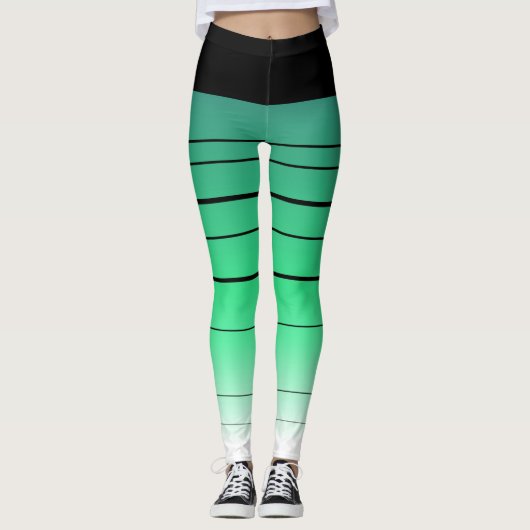 Schwarz-Grün-Leggings Leggings (Vorderseite)