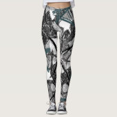 Schwarz-Grün-Leggings-Teenager Leggings (Vorderseite)