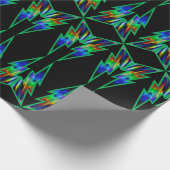 Schwarz-Grün-Lighting Volt Matte Wrapping Paper Geschenkpapier (Ecke)