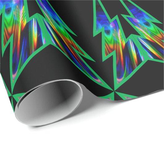 Schwarz-Grün-Lighting Volt Matte Wrapping Paper Geschenkpapier (Rolleneckpunkt)