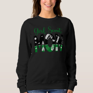 Schwarz-Grün-Mama-Scout für Girl Cookie-Camping Sweatshirt