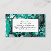 Schwarz-Grün-Marmor-Fluid Art Visitenkarte (Rückseite)