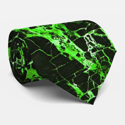 Schwarz-Grün-Marmor, Krawatte (Gerollt)