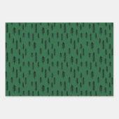 Schwarz-Grün Mixed Rustikale Muster Hirschwald Kar Geschenkpapier Set (Vorderseite 3)