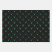 Schwarz-Grün Mixed Rustikale Muster Hirschwald Kar Geschenkpapier Set (Vorderseite 2)