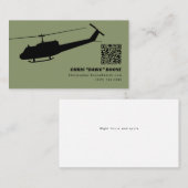 Schwarz-Grün-Moderne Huey-Hubschrauber Visitenkarte (Vorne/Hinten)