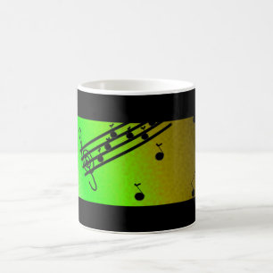 Schwarz-Grün-Musikdesign Kaffeetasse