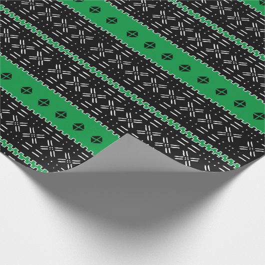 Schwarz-Grün-Muster Geschenkpapier (Ecke)