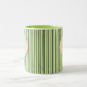 Schwarz-Grün Niedlich Girl Beauty Stripe Zweifarbige Tasse (Mittel)