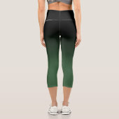 Schwarz-Grün-Ombre-Muster Capri Leggings (Rückseite)