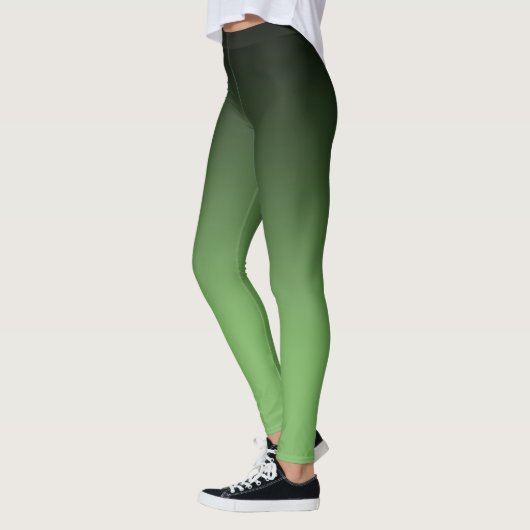 Schwarz-Grün-Ombre-Muster Leggings (Links)