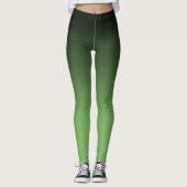 Schwarz-Grün-Ombre-Muster Leggings (Vorderseite)