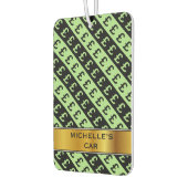 Schwarz-Grün-Pfund-Zeichen (£) Streifenmuster Autolufterfrischer (Links)