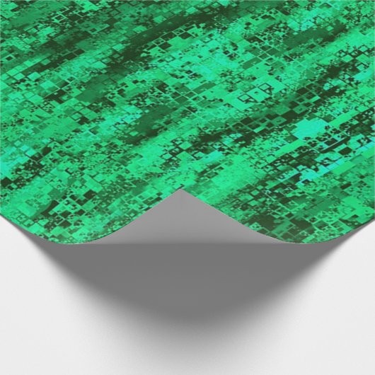 Schwarz-grün-Pixel-Muster Geschenkpapier (Ecke)