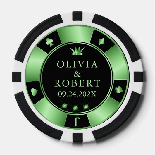 Schwarz-Grün-Poker-Chips Pokerchips (Vorderseite)