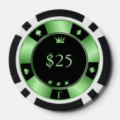 Schwarz-Grün-Poker-Chips Pokerchips (Rückseite)