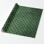 Schwarz-Grün-Polka-Dot drucken Geschenkpapier (Ungerollt)