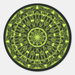 Schwarz-Grün-Psychedelikatsticker Runder Aufkleber
