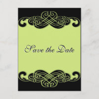 Schwarz-Grün-Rollen Save the Date Postkarte