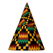 Schwarz, Grün, Rot, Gelb Kente Tuch Partyhütchen (Links)