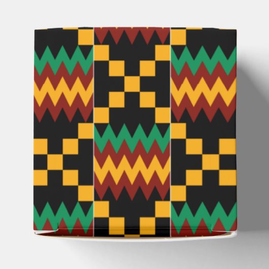 Schwarz, Grün, Rot und Gelb Kente Tuch Geschenkschachtel (Oben)