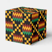 Schwarz, Grün, Rot und Gelb Kente Tuch Geschenkschachtel (Rückseite)