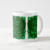 Schwarz-Grün-Schneemann-Illustration-Let it Snow Jumbo-Tasse (Vorderseite Rechts)