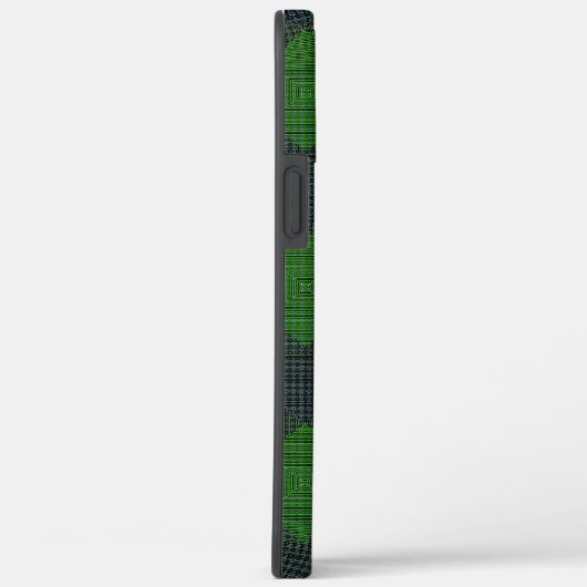 Schwarz-Grün-Schrägstellen oder Schachstil Case-Mate iPhone Hülle (Rückseite / Rechts)