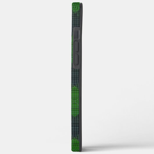 Schwarz-Grün-Schrägstellen oder Schachstil Case-Mate iPhone Hülle (Rückseite / Links)