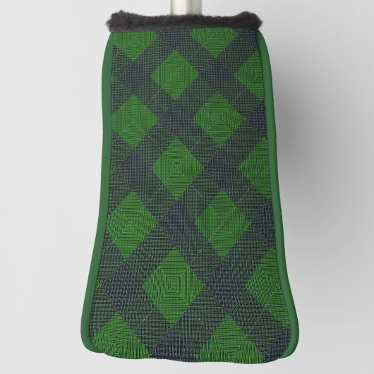 Schwarz-Grün-Schrägstellen oder Schachstil Golf Headcover (Rotieren 90)