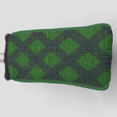 Schwarz-Grün-Schrägstellen oder Schachstil Golf Headcover (Vorderseite)