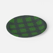 Schwarz-Grün-Schrägstellen oder Schachstil Pappteller (Schrägansicht)