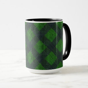 Schwarz-Grün-Schrägstellen oder Schachstil Tasse