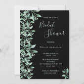 Schwarz-Grün-Schriftzeichen-Brautparty Einladung (Vorderseite)