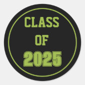 Schwarz-Grün-Schule-Schuljahr Runder Aufkleber (Vorderseite)