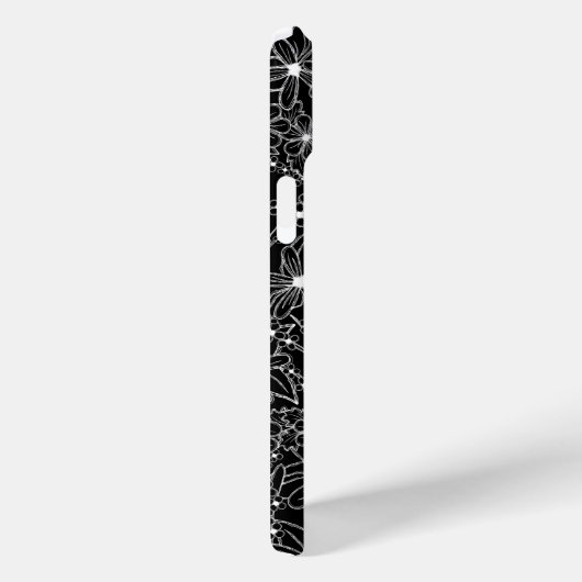 Schwarz-Grün-Sketch-Monogramm Case-Mate iPhone Hülle (Rückseite / Rechts)