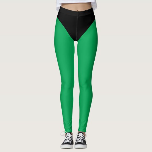 Schwarz-Grün-Superhelden Leggings (Vorderseite)